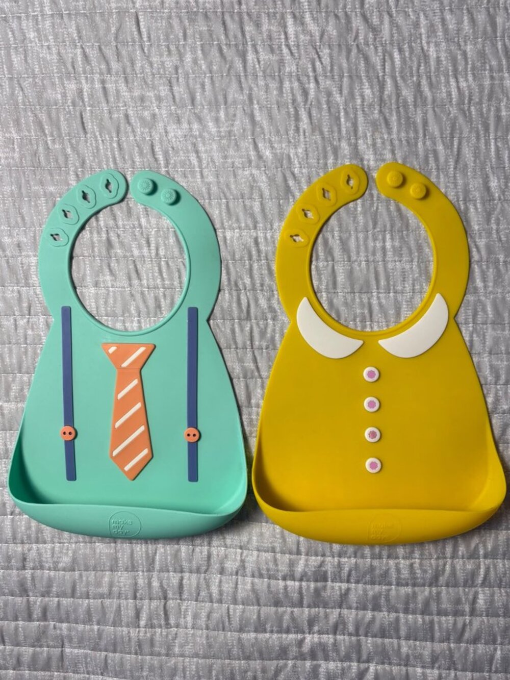 Make My Day Silicone Baby Bib 2-Pack Twins
